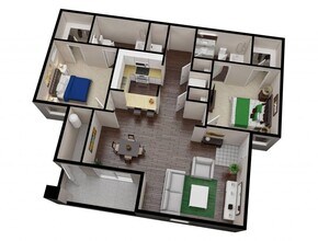 Two Bed Two Bath 2117 floor plan